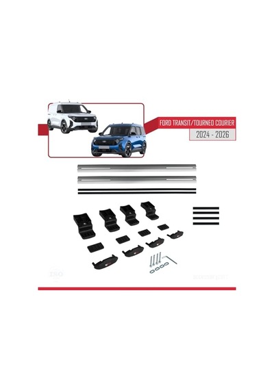 Apline Ford Transit/tourneo Courier 2024-2025 Arası İle Uyumlu Basıc Model Ara Atkı Tavan Barı Gri 2 Adet