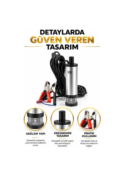 Dalgıç Pompa 12 Volt Mazot Aktarma Pompası