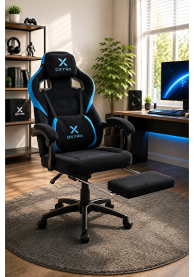 OXYRA Thalron Ergonomik Premium Terletmez Kumaş | Bel Masaj Destekli Oyuncu Koltuğu
