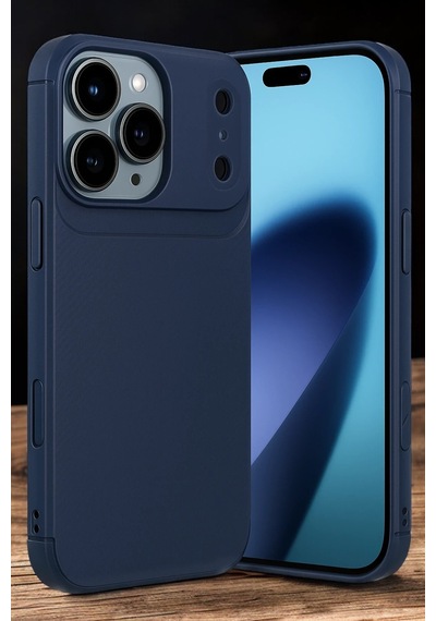 Apple Uyumlu iPhone 17 Pro Kılıf Kamera Korumalı Darbe Emici Karbon Fiber Desenli Kapak