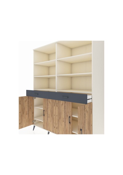 Kronos Gardrop 10 Raflı 2 Çekmeceli 4 Kapaklı 176x59x221 Aytaşı-çam/antrasit Çam/antrasit Kronos Gardrop 10 Raflı 2 Çekmeceli 4 Kapaklı 176x59x221 Aytaşı-çam/antrasit Çam/antrasit
