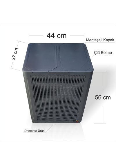 Renkli Beyaz Çift Bölmeli Kapaklı Delikli Hava Alan Demonte Kirli Gri