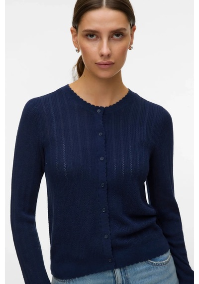Vero Moda Kadın Vmnewlex Bisiklet Yaka Uzun Kollu Hırka 10340562 Lacivert Lacivert