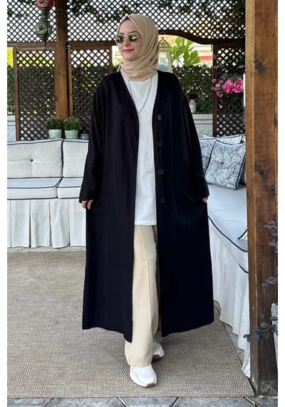 Rabia Şamlı Nazenin Kot Tencel Kap Siyah Normal