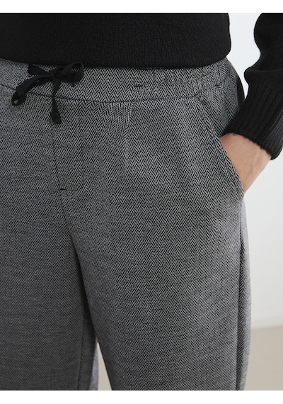 Lcw Comfort Gri Beli Lastikli Desenli Kadın Pileli Pantolon