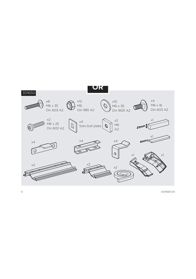 Thule 6300 L3,l4, H2ducato Jumper Boxer 2007 Ve Sonrası Tente Montaj Braket Seti