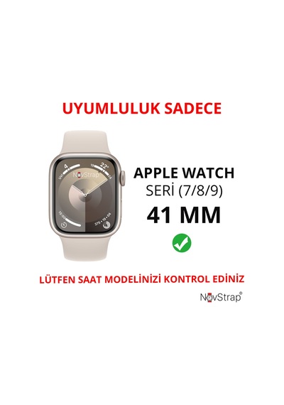 Novstrap Apple Uyumlu  Watch Series 7/8/9 41mm İle Starlight Yıldız Işığı Ekran Kasa Koruyucu Kapak