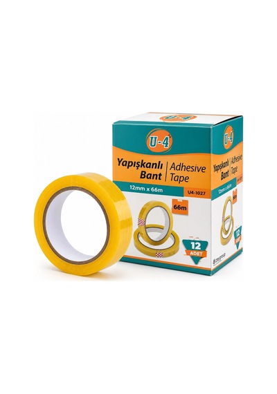 12 Adet - 12mmx66mt Para Bantı Okul - Ofis - Kırtasiye Bx40 10