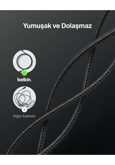 Belkin Eco Usb-c - Micro Usb Kablosu, 1 M, Yumuşak, Örgülü, Esnek Hızlı Şarj Kablosu, Usb-ıf Sertifikalı Type-c Diğer