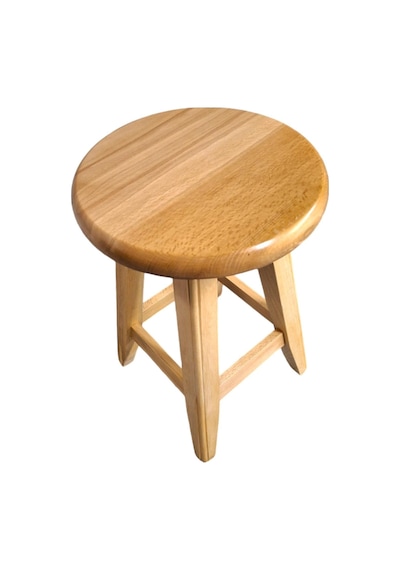 Ayrex Ahhşap Bar Taburesi, Doğal Kayın Ağacı, Vernikli Ahşap Renk 28-29 Cm Oturma Çapı, 60 Cm Yükseklik, Vern Diğer