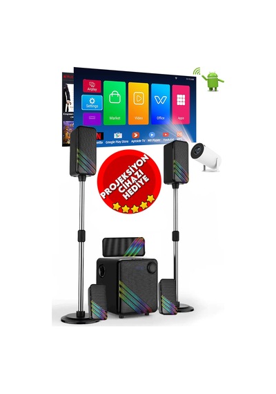 5+1 Ses Sistemi li Projeksiyon Cihazı Ev Sinema Sistemi 130'' Ekran Yansıtma-133018