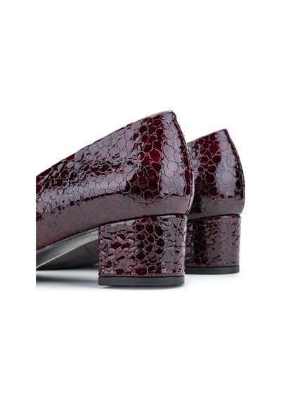 Relax Anatomic Kadın Hakiki Deri Bordo Rugan Comfort Ayakkabı 611 H40000-92 Bn Ayk Y24 Croco Oslo Bordo