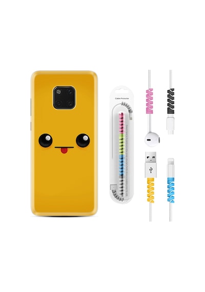 Huawei Mate 20 Pro Kılıf Kablo Koruyuculu Yellow Sweet 1817
