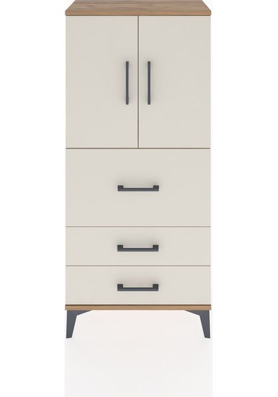 Hyperion Dolap Tek Raflı 3 Çekmeceli 2 Kapaklı 60x44x134 Çam-... Çam