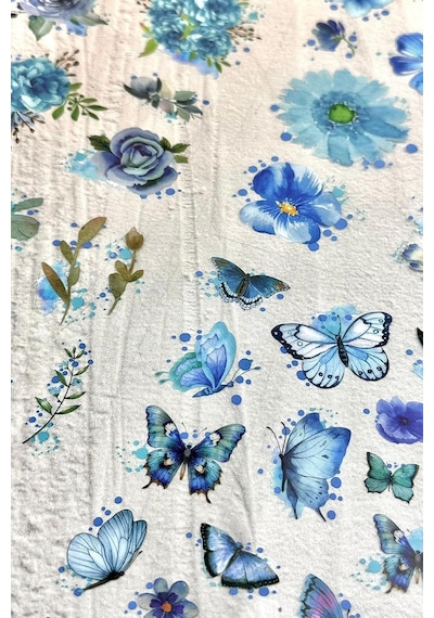 Kolbi Craft 6 Sayfa 60 Adet Şeffaf Büyük Mavi Çiçek Sticker Bullet Journal Scrapbook Laptop Aja 1