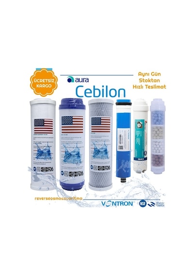 Su Arıtma 9 Aşama Filtre Seti 6'Lı Filtre Grubu+Vontron Membran (426297812)