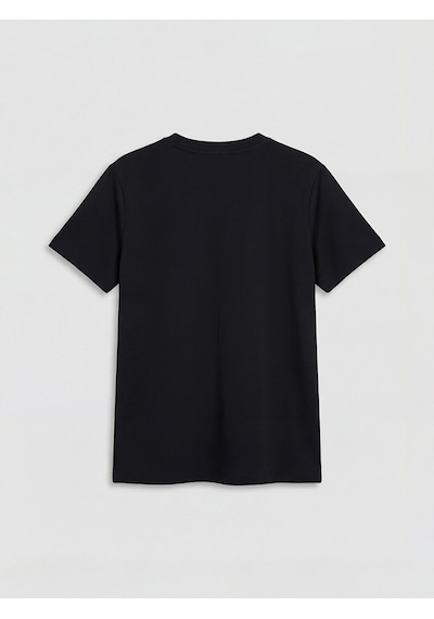 Lcw Modest Siyah Nakışlı Soft Touch Kadın Tunik
