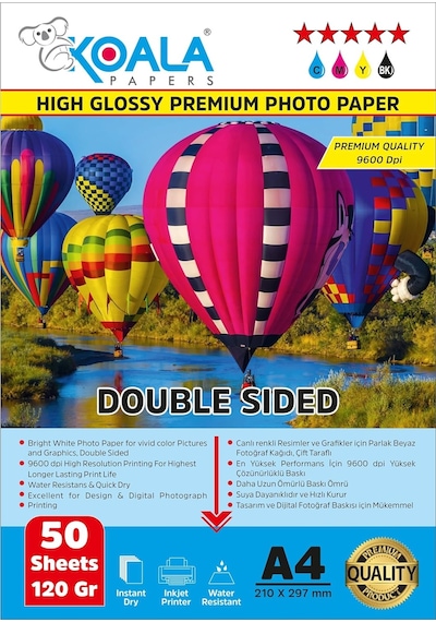 Epson 103 L3256 İle Uyumlu Premium Parlak Çift Taraflı Double Side A4 Fotoğraf Kağıdı 120 Gr. 5