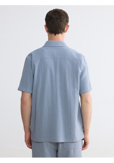 Lcw Vision İndigo Regular Fit Erkek Dokulu Gömlek Lcw Vision İndigo Regular Fit Erkek Dokulu Gömlek