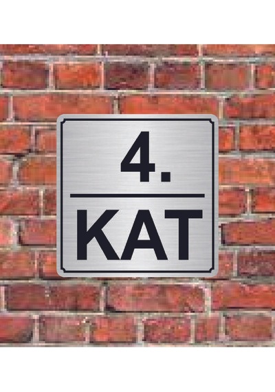 4. Kat Yazılı Metal Yönlendirme Levhası 15x15 Cm