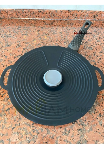 Makkam Home Silikon Tencere Kapağı, Tava Kapağı, Isı Koruyucu, Vakumlu Kapak, Muhafaza Kapağı Siyah, 23cm Diğer