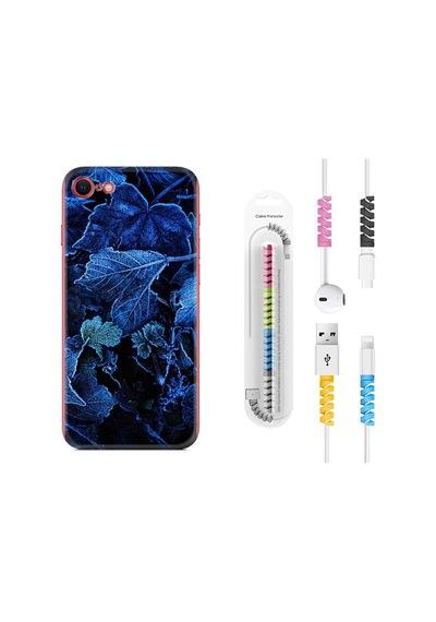 Apple Uyumlu iPhone 6/6S Kılıf Kablo Koruyuculu Blue Foid 1628