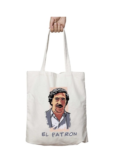 Art Hediye Escobar Narcos El Patron İki Taraf Kalıcı Yıkanabilir Okul Plaj Omuz Bez Çanta Çok Renkli