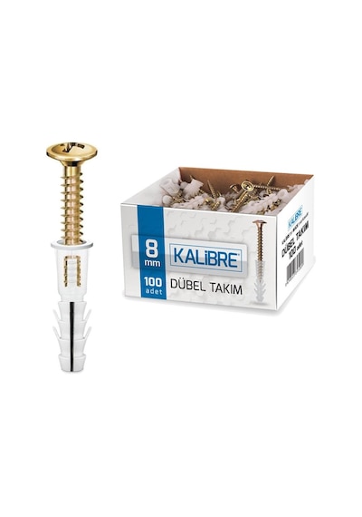 8 Mm Kalibre Dübel Takımı 100 Adet Çeşitli Uygulamalar İçin
