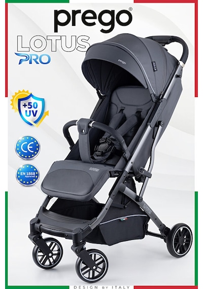 Prego Lotus Pro Kabin Boy Bebek Arabası - Tek Elle Katlanır -Hafif -UV Tenteli - Yağmurluk-Ayak Örtüsü-Kılıf