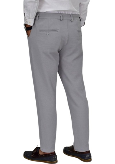 Erkek Likralı Petek Dokuma Kumaş Pantolon Regular Fitt Bgl-st04491 Gri