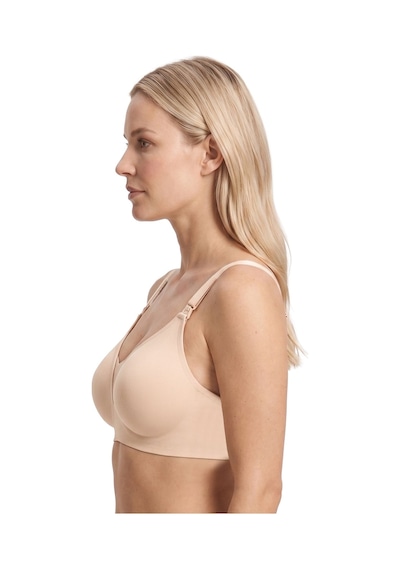 Cottonill Seamless Bra - Nuvia Ten Lazer Kesim Klipsli Önden Açılabilir Rib Dokulu Dikişsiz Emzirme Sütyeni
