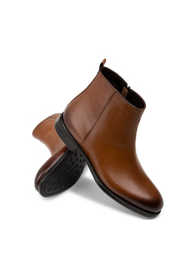 Deery Hakiki Deri Taba Rengi Fermuarlı Erkek Bot - 01921mtbac01 Taba