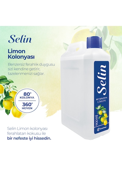 Selin Limon Kolonyası 900 ML + Manolya Esintisi Sprey Kolonya 100 ML