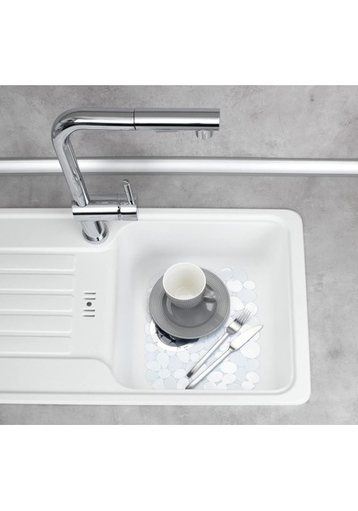 Wenko 2003010100 Lavabo Altlığı Stone Şeffaf, Plastik, Şeffaf,50 X 40 X 25 Cm Diğer