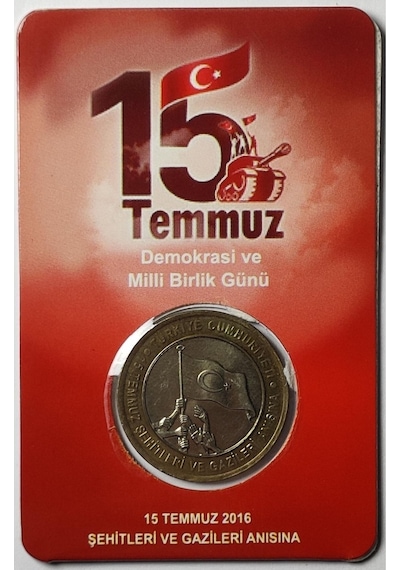 6 'lı Hatıra 1 Lira Para Kiti Seti, Ayasofya, Antep, Çanakkale, 15 Temmuz, 2'li Büyük Taarruz Çil