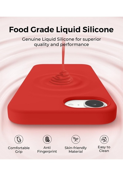 Apple iPhone 17e İle Uyumlu Telefon Kılıfı Kadife Iç Yüzey Soft Tasarım Lansman Kılıf Kırmızı