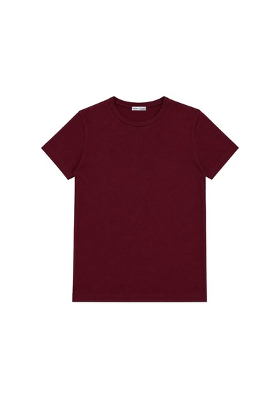 Vadon 1003 Kadın Pamuklu Slim Fit Bisiklet Yaka Yumuşak Dokulu Basic T-shirt Bordo