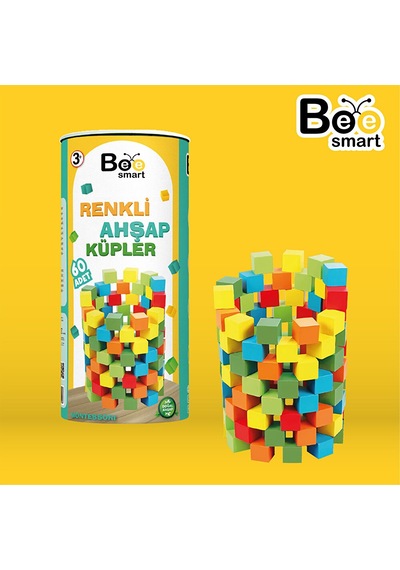 Renkli Ahşap Küpler 5 Adet