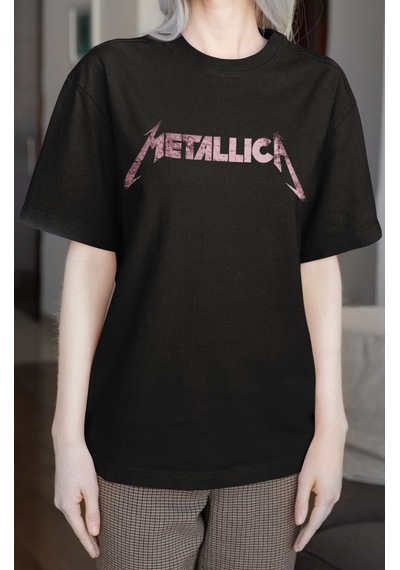 Sevbano Metallica Rock Metal Müzik Grubu Sırt Baskılı Unisex Oversize Tiş Siyah