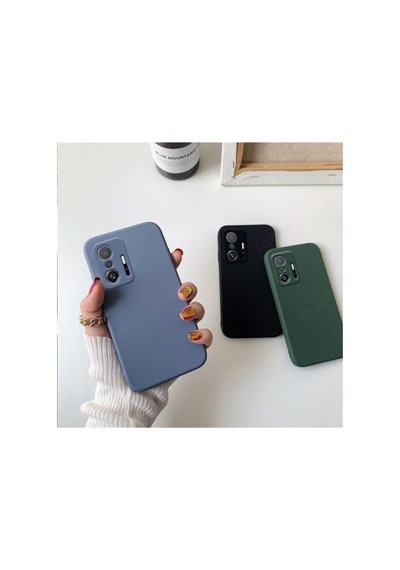 Xiaomi Mi 11t Pro Ile Uyumlu Kılıf Lansman Içi Kadife Kamera Korumalı Silikon Case Gri