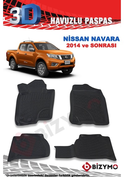 Nissan Navara 2014 Ve Sonrası 3D Paspas Takımı Bizymo