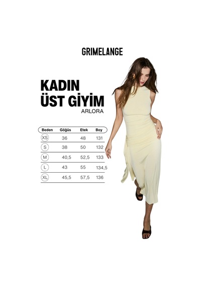 Grımelange Arlora Kadın Yumuşak Ve Esnek Kumaşlı Vücuda Oturan Sarı Elbise