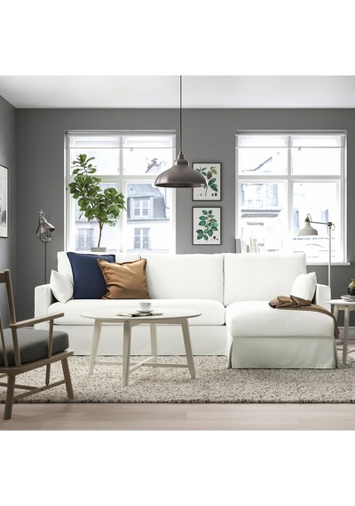 Ikea Beyaz Lüks Kanepe - Uzanma Koltuklu 3'lü Kanepe