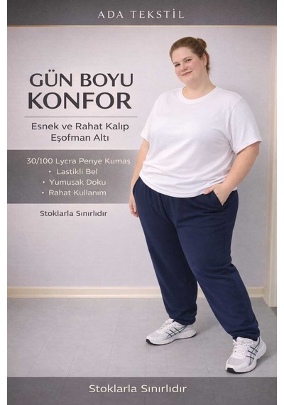 Akt Gayem Butik Büyükbeden Eşofman 3xl-6xl Lacivert