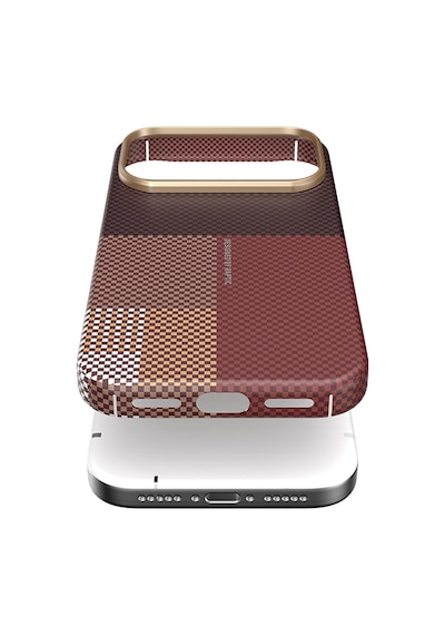 Apple Uyumlu iPhone 17 Pro Max Kılıf M-safe Şarjlı Raptic Aramid Skin Transform Serisi Kapak Kahverengi