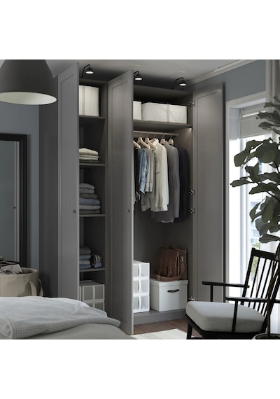 Ikea Koyu Gri Ferah Kapaklı Gardırop 150x60x236 Cm