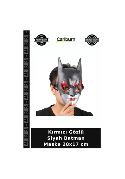 Kırmızı Gözlü Siyah Batman Maske 28x17 Cm Figür Tamamlayıcı Sunum Detayı Hobi Eşyası "