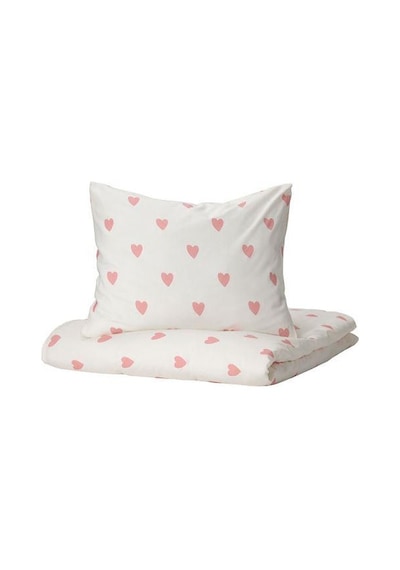 Çocuk Nevresim Takımı Tek Kişilik Kalpli IKEA 150x200/50x60 cm Me