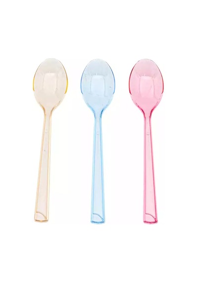 Plastik Renkli Dondurma Kaşığı 50 Adet