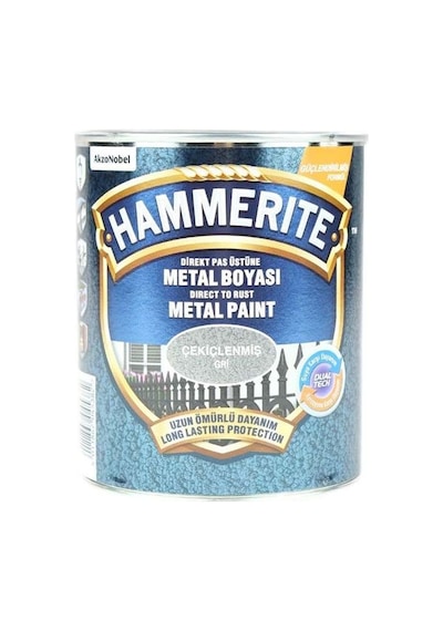 Hammerite Pas Üstü Metal Boyası Çekiçlenmiş Gri 0,75Lt